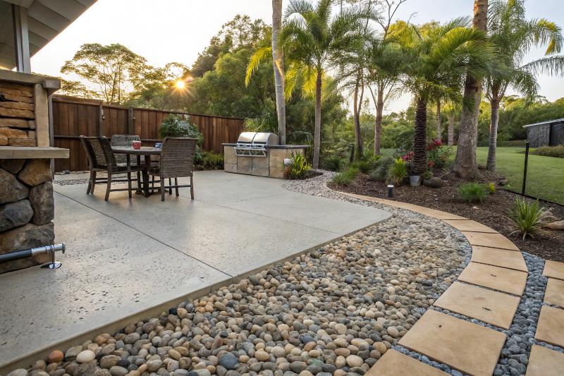 exposed-aggregate-patio Exposed aggregate concrete patio installation Townsville