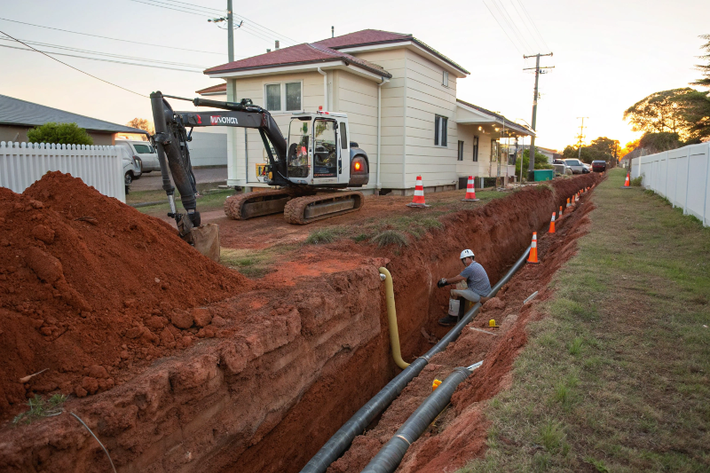 Excavating contractor Townsville residential foundation excavation with GPS-guided equipment