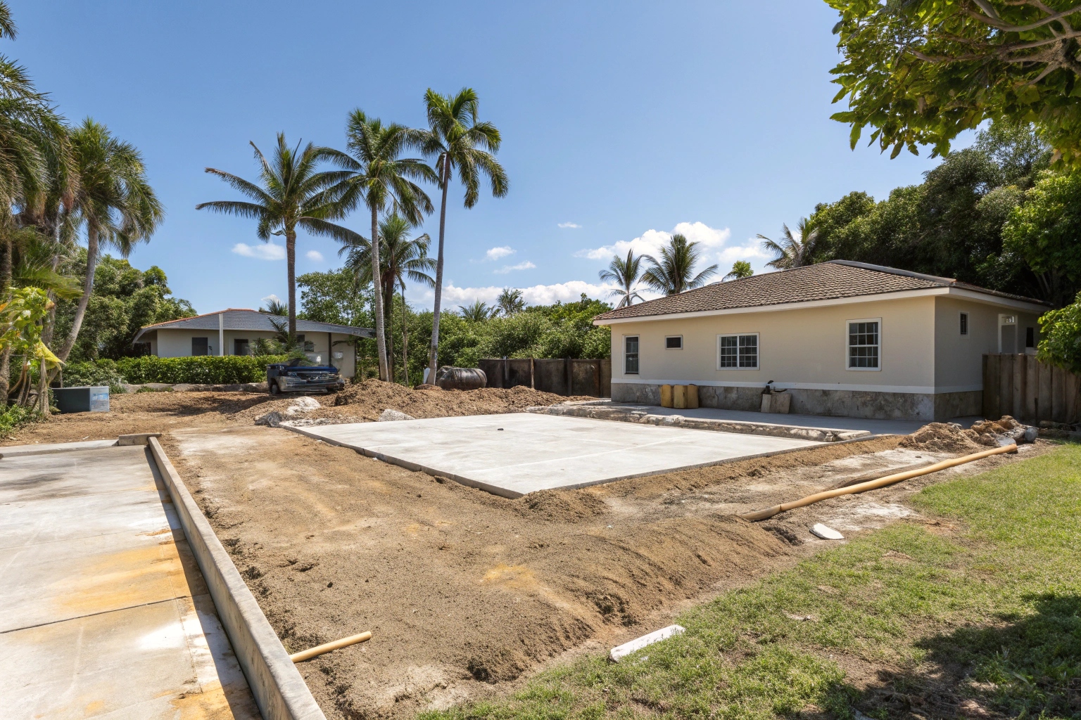 Cleared property after concrete structure demolition Townsville