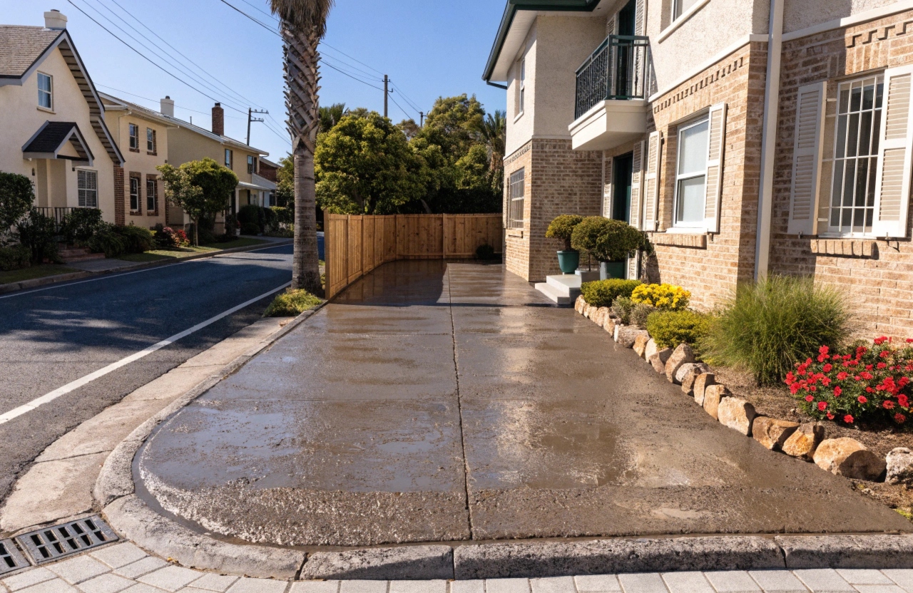 Concrete driveway installation at a residential property in Aitkenvale, Townsville