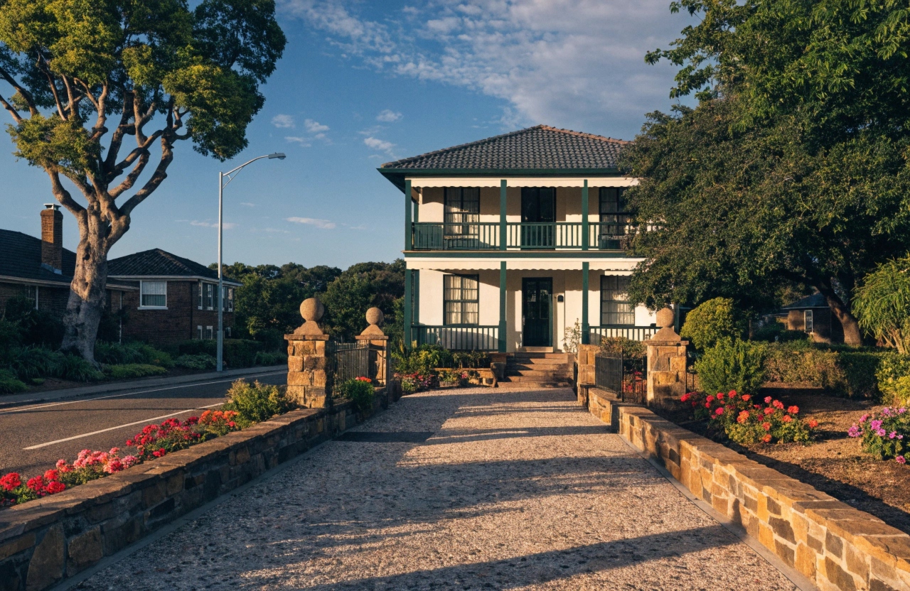 Exposed aggregate driveway at an established home in Hermit Park Townsville